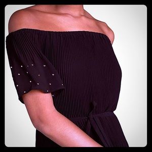 Women's Short Sleeve Off Shoulder Tie Front (XS)